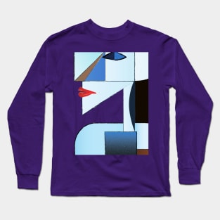 Woman Warrior Abstract Cubist Art Long Sleeve T-Shirt